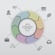 Color Circle Arrows 3D Infographic Background