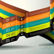 abstract 3d paper infographics N131