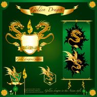 Golden Dragon on a red background infographic N4