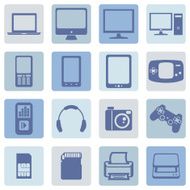 Vector Set of Digital Devices Icons N19