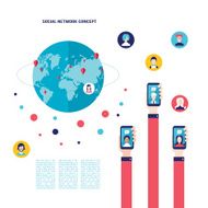 Social network concept Global communication infographic N2