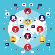 Social network concept Global communication infographic elements N5