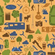 Camping outdoors hiking seamless Pattern N2