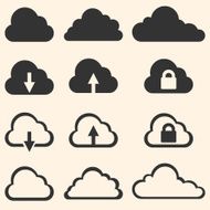 Vector Set of Cloud Icons N8