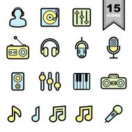 Music Line icons set N2