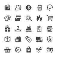 Shopping icons - Black series