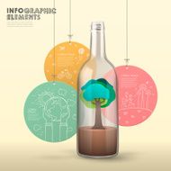 3d infographic with tree in a bottle