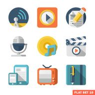 Media and Communication Flat icons N3