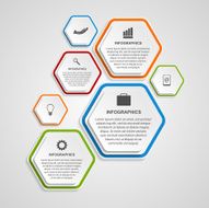 Abstract hexagon infographics template N13
