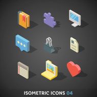 Flat Isometric Icons Set 4