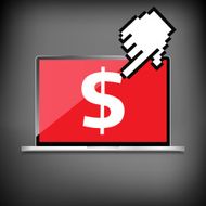 High-quality laptop screen with the Dollar sign Economy concept