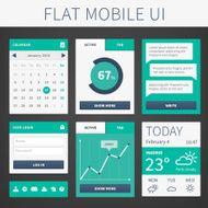 Vector flat Mobile Web UI interface N2