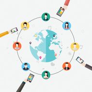 Flat design vector illustration concept for mobile apps N2