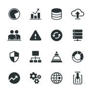 Database Management Silhouette Icons