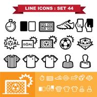 Soccer football Line icons set 44