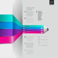 Vector pencil Infographic timeline template with icons