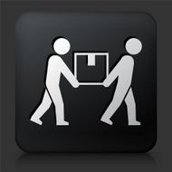 Black Square Button with Moving Icon N4