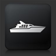 Black Square Button with Ship Icon N2