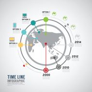 Timeline Infographic world vector design template N2