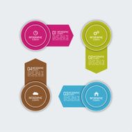 Modern template with colorful volume elements of infographics N7