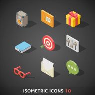 Flat Isometric Icons Set 10