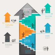 3d step up arrow staircase diagram business N6