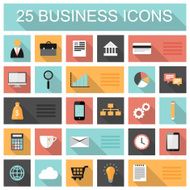 Flat 25 business and marketing web icons