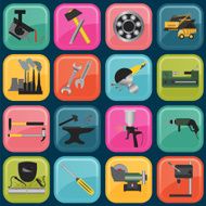 Set of metal working tools icons N4