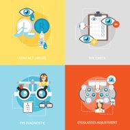 Oculist flat icons N2