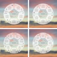 Circle line infographics set Template for cycle diagram graph presentation