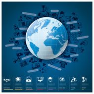 Global Index Infographic With Icon Set Chart Design N2