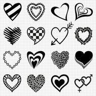 Hand drawn set of heart icons N2