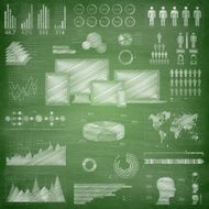 Infographic elements on Blackboard - Chalkboard N6