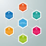 Abstract hexagon infographics template N14