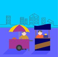 food carts with seller stand business competition