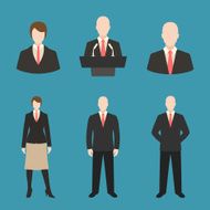 Business people colorful flat style web icons set