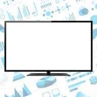 LCD TV on infographic background