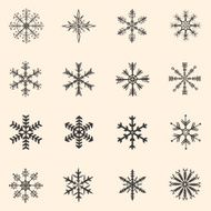 Vector Set of Snowflakes Icons N5