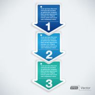 One two three arrow illustration - Three easy steps N6