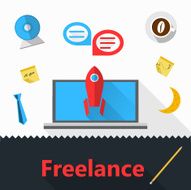 Vector flat icons for freelance or business N2