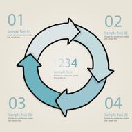 Four steps circular vector infographics