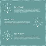 Three step business infographic with white light bulb Idea concept