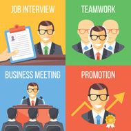 Job interview teamwork business meeting promotion concepts