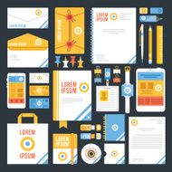 Flat corporate identity template design Creative vector illustration