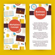 Vector Flyer Template of Flat Design Business Workplace Concept
