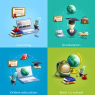 Education and learning icons set N2