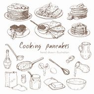 hand drawn infographics about the recipe for pancakes N3