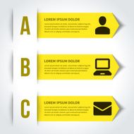 Vector step options banners and letters A B C N7