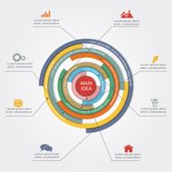 Infographic report template with lines and icons Vector N38