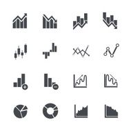 Business graphs stock icons